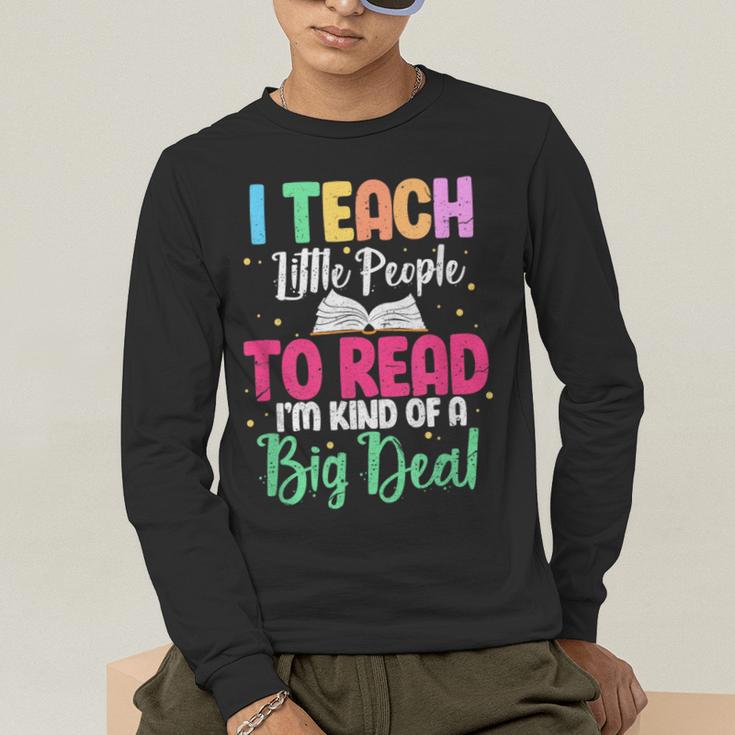 I Teach Little People To Read Reading Teacher For Men Women Girls Kids Men's Long Sleeve T-Shirt, funny gift