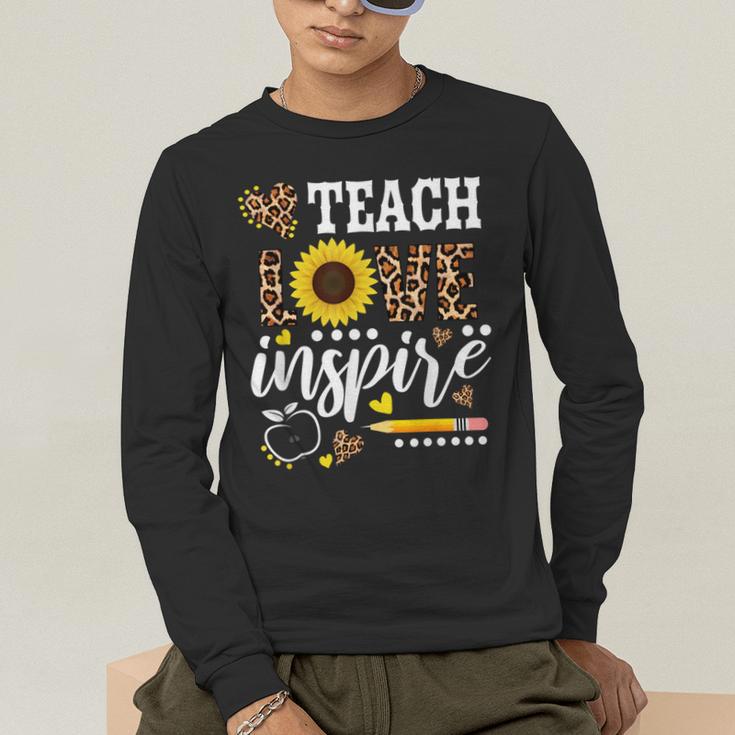 TEACH LOVE INSPIRE Teacher Sunflower Appreciation Men's Long Sleeve T-Shirt, funny gift TEACH LOVE INSPIRE Teacher Sunflower Appreciation Men's Long Sleeve T-Shirt, funny gift