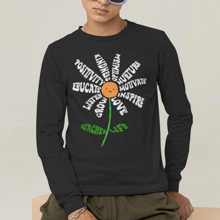 Teach Love Inspire Teachers Inspirational Flower Teachers Men's Long Sleeve T-Shirt, funny gift Teach Love Inspire Teachers Inspirational Flower Teachers Men's Long Sleeve T-Shirt, funny gift