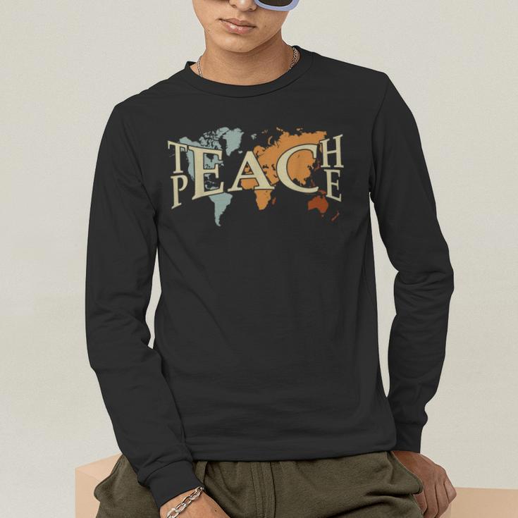 Teach Peace Teacher Teacher Men's Long Sleeve T-Shirt, funny gift Teach Peace Teacher Teacher Men's Long Sleeve T-Shirt, funny gift