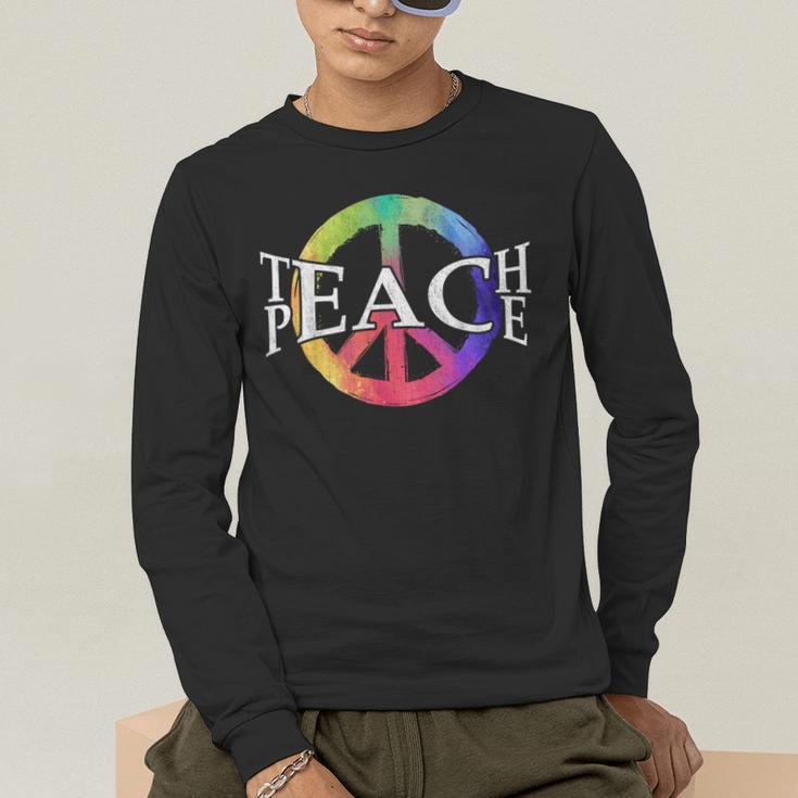 Teach Peace For Teachers And Educators Counselor Men's Long Sleeve T-Shirt, funny gift Teach Peace For Teachers And Educators Counselor Men's Long Sleeve T-Shirt, funny gift