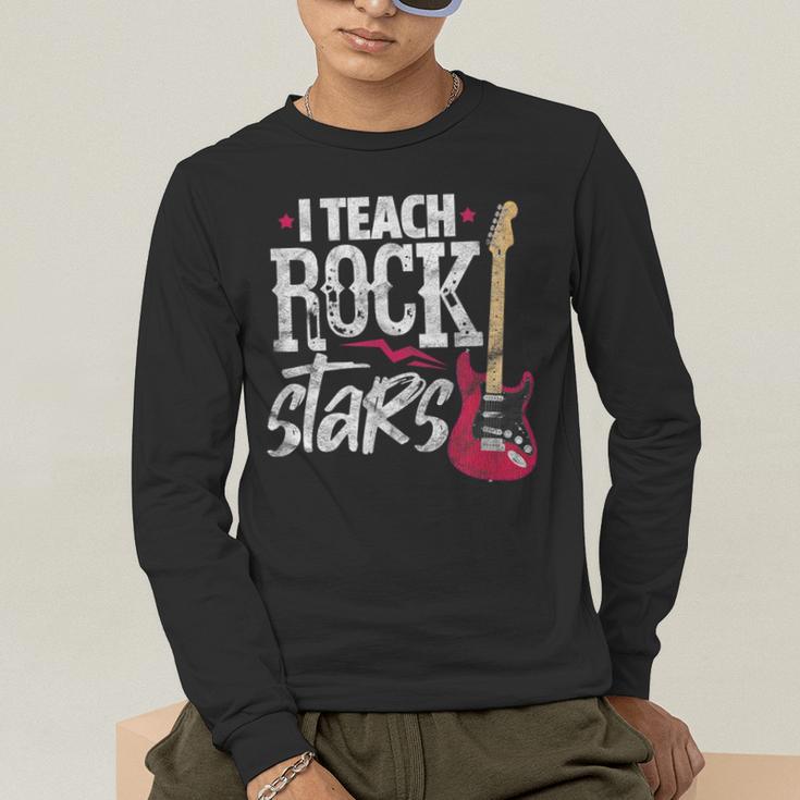 I Teach Rock Stars Music Teacher Guitar Player Men's Long Sleeve T-Shirt, funny gift I Teach Rock Stars Music Teacher Guitar Player Men's Long Sleeve T-Shirt, funny gift