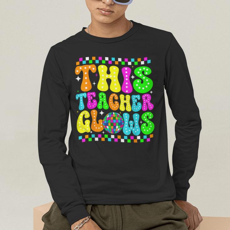 This Teacher 80s 90s Teachers's Day Glows Last Day Of School Men's Long Sleeve T-Shirt, funny gift This Teacher 80s 90s Teachers's Day Glows Last Day Of School Men's Long Sleeve T-Shirt, funny gift