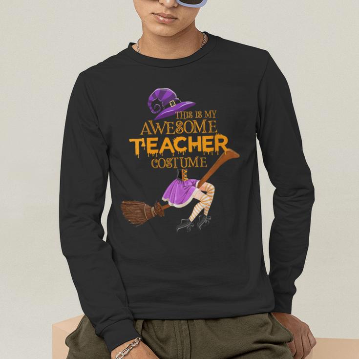 This Is My Teacher Costume Halloween Family Matching Group Men's Long Sleeve T-Shirt, funny gift