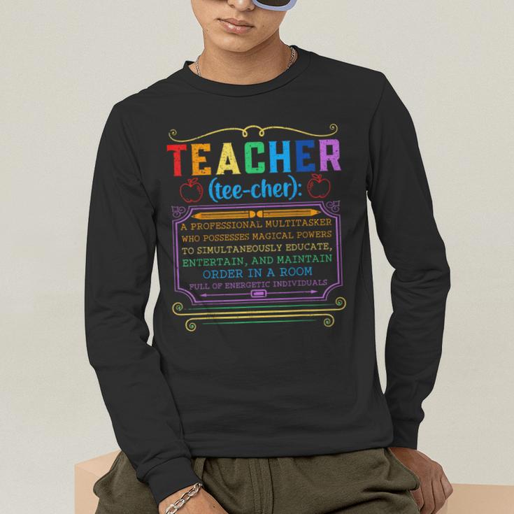 Teacher Definition Teaching School Teacher Men's Long Sleeve T-Shirt, funny gift Teacher Definition Teaching School Teacher Men's Long Sleeve T-Shirt, funny gift