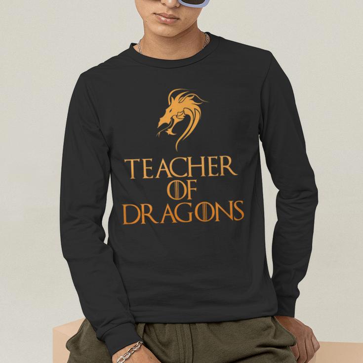 Teacher Of Dragons For Teachers Top Tee T-Shirt Men's Long Sleeve T-Shirt, funny gift