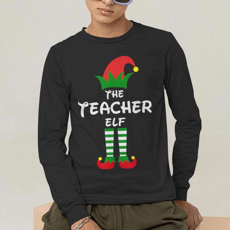 The Teacher Elf Family Matching Group Idea Christmas Men's Long Sleeve T-Shirt, funny gift The Teacher Elf Family Matching Group Idea Christmas Men's Long Sleeve T-Shirt, funny gift