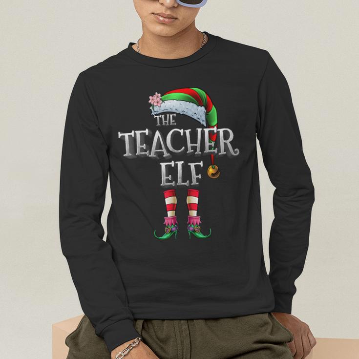 The Teacher Elf Shirt Matching Family Christmas Elf Men Women Kids Men's Long Sleeve T-Shirt, funny gift The Teacher Elf Shirt Matching Family Christmas Elf Men Women Kids Men's Long Sleeve T-Shirt, funny gift