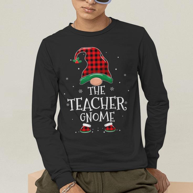 Teacher Gnome Xmas Family Matching Plaid Christmas Gnomes Men's Long Sleeve T-Shirt, funny gift Teacher Gnome Xmas Family Matching Plaid Christmas Gnomes Men's Long Sleeve T-Shirt, funny gift