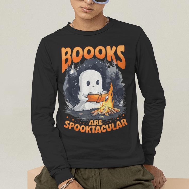 Teacher Halloween Ghost Reading Book Animal Boooks Are Men's Long Sleeve T-Shirt, funny gift Teacher Halloween Ghost Reading Book Animal Boooks Are Men's Long Sleeve T-Shirt, funny gift