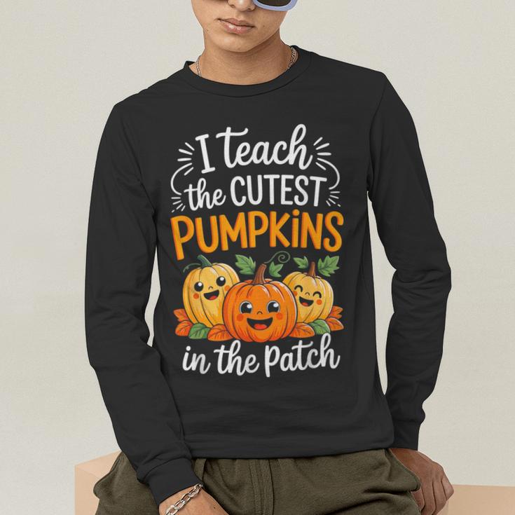Teacher Halloween Pre-K Teacher Kindergarten Cutest Pumpkins Men's Long Sleeve T-Shirt, funny gift Teacher Halloween Pre-K Teacher Kindergarten Cutest Pumpkins Men's Long Sleeve T-Shirt, funny gift