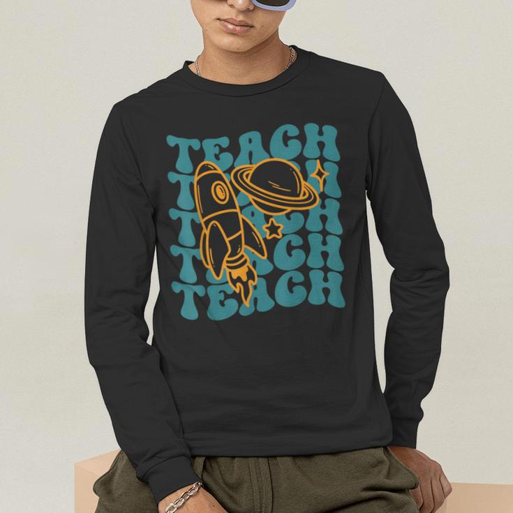 Teacher Outer Space Science Astronomy Planet Saturn Teach Men's Long Sleeve T-Shirt, funny gift Teacher Outer Space Science Astronomy Planet Saturn Teach Men's Long Sleeve T-Shirt, funny gift