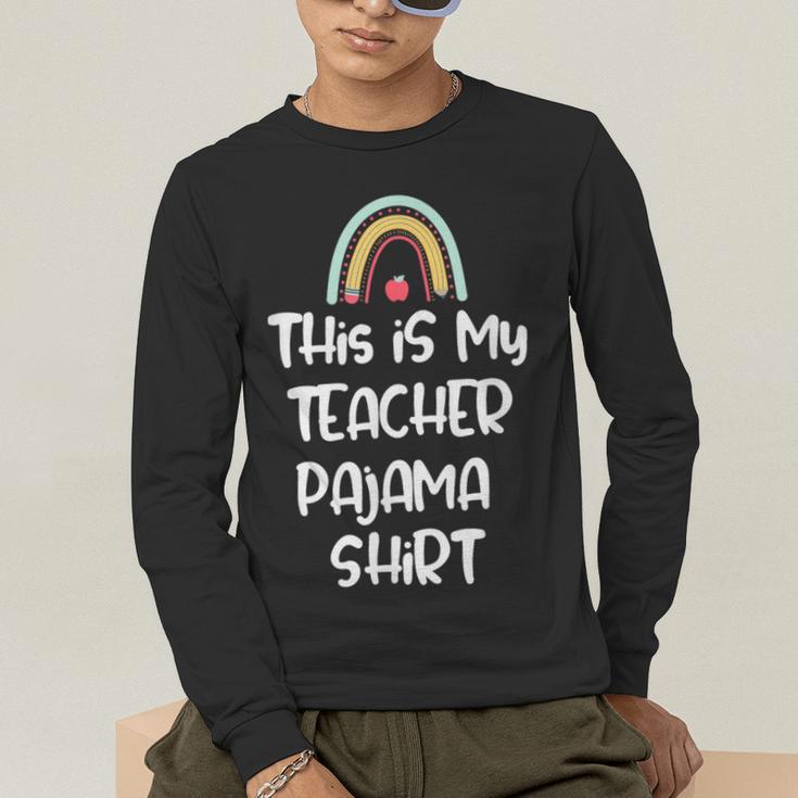 This Is My Teacher Pajama Shirt Teacher Life Tee Men's Long Sleeve T-Shirt, funny gift