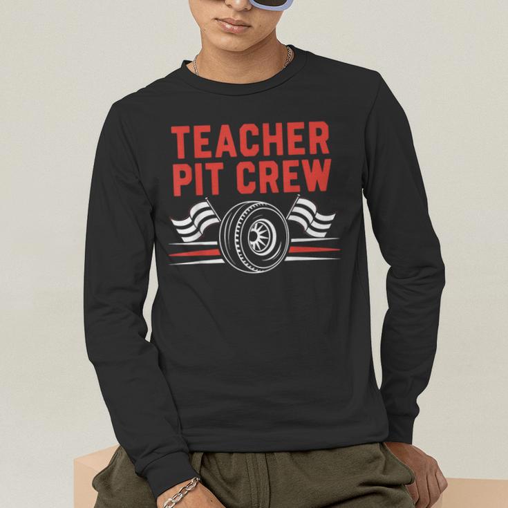 Teacher Pit Crew Race Car Driver Costume Men Women Kids Men's Long Sleeve T-Shirt, funny gift