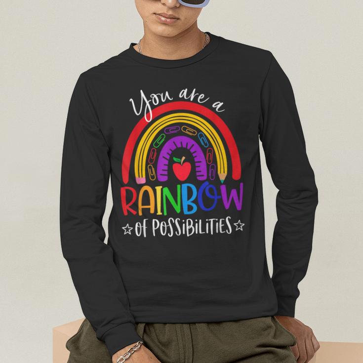 Teacher You Are a Rainbow Of Possibilities Funny Men's Long Sleeve T-Shirt, funny gift Teacher You Are a Rainbow Of Possibilities Funny Men's Long Sleeve T-Shirt, funny gift