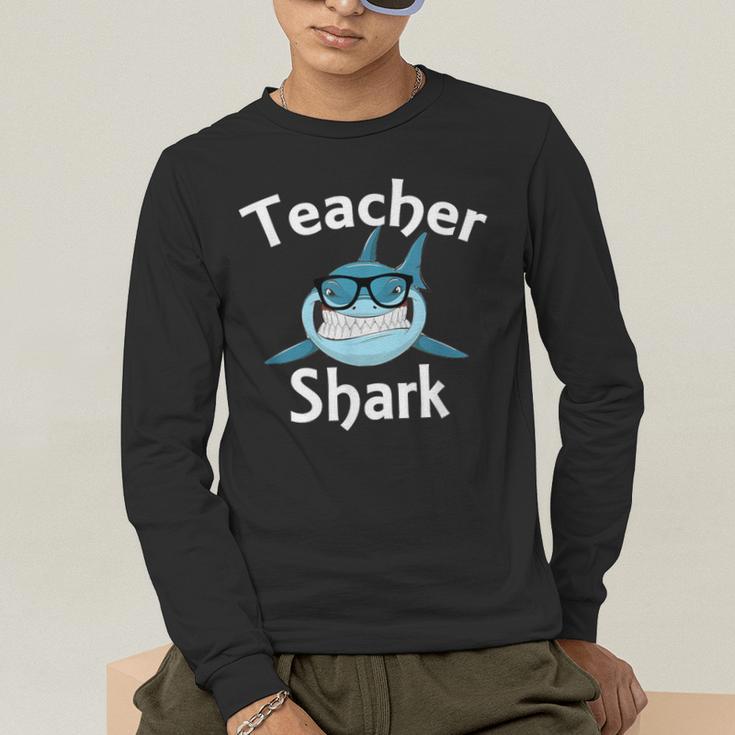Teacher Shark Teacher For Men Women Men's Long Sleeve T-Shirt, funny gift