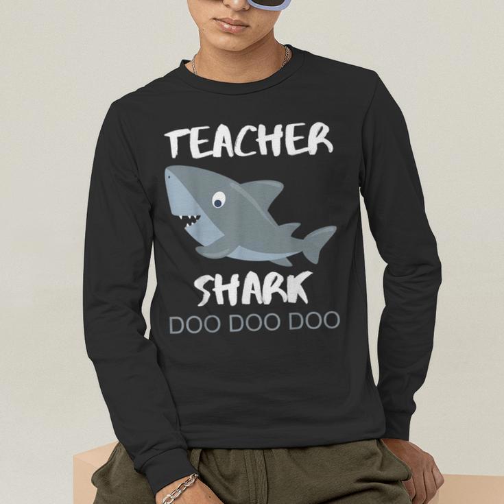 Teacher Shark Shirt Christmas Idea For Him Her Men's Long Sleeve T-Shirt, funny gift Teacher Shark Shirt Christmas Idea For Him Her Men's Long Sleeve T-Shirt, funny gift