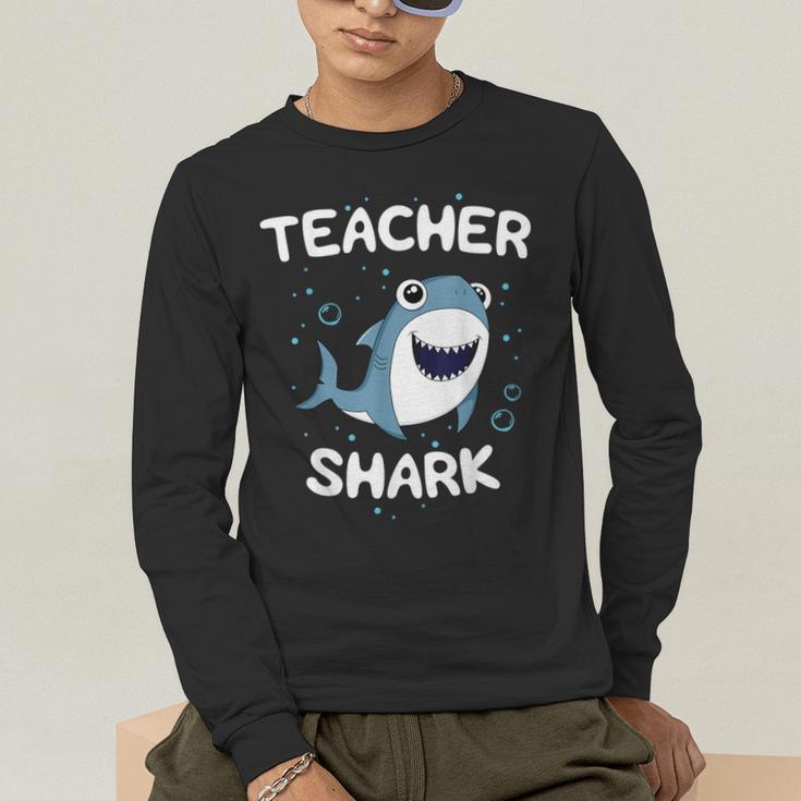 Teacher Shark Teaching Back To School Kindergarten Men's Long Sleeve T-Shirt, funny gift Teacher Shark Teaching Back To School Kindergarten Men's Long Sleeve T-Shirt, funny gift