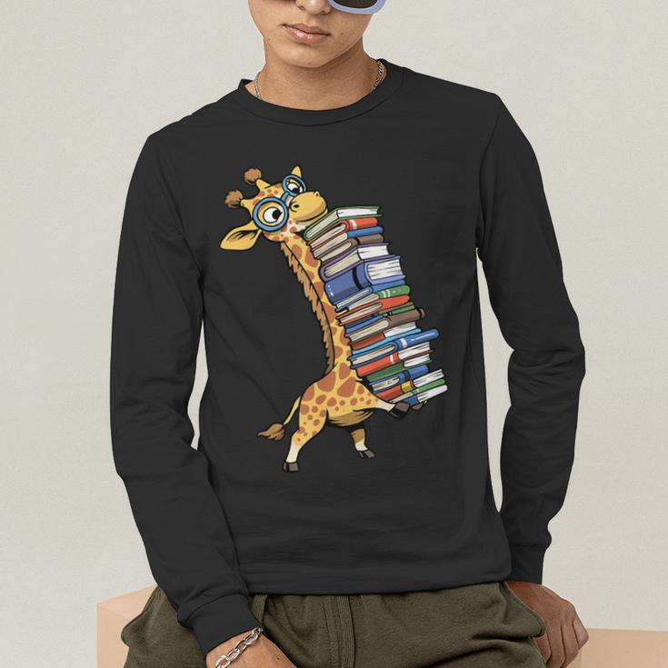 Teacher Shirt Giraffe Holding Books Bookworm Librarian Men's Long Sleeve T-Shirt, funny gift Teacher Shirt Giraffe Holding Books Bookworm Librarian Men's Long Sleeve T-Shirt, funny gift