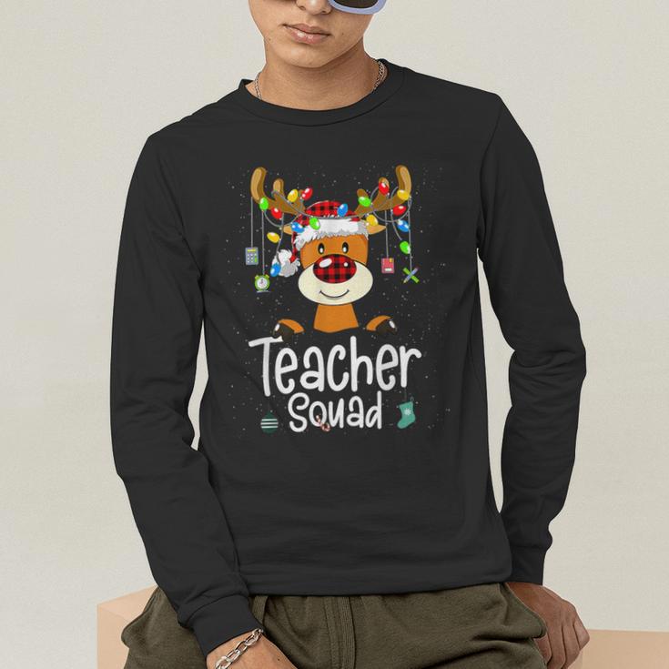 Teacher Squad Red Plaid Rudolph Reindeer Christmas Men's Long Sleeve T-Shirt, funny gift Teacher Squad Red Plaid Rudolph Reindeer Christmas Men's Long Sleeve T-Shirt, funny gift