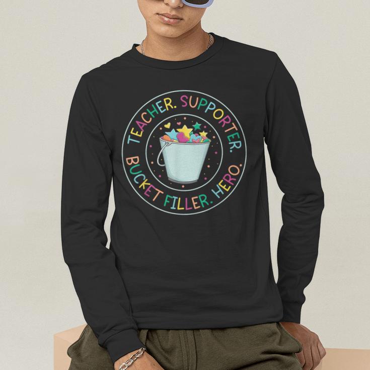Teacher Supporter Bucket Filler Hero Men's Long Sleeve T-Shirt, funny gift