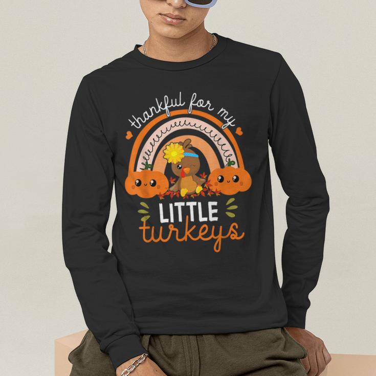 Teacher Thanksgiving Shirt Thankful For My Little Turkeys Men's Long Sleeve T-Shirt, funny gift Teacher Thanksgiving Shirt Thankful For My Little Turkeys Men's Long Sleeve T-Shirt, funny gift
