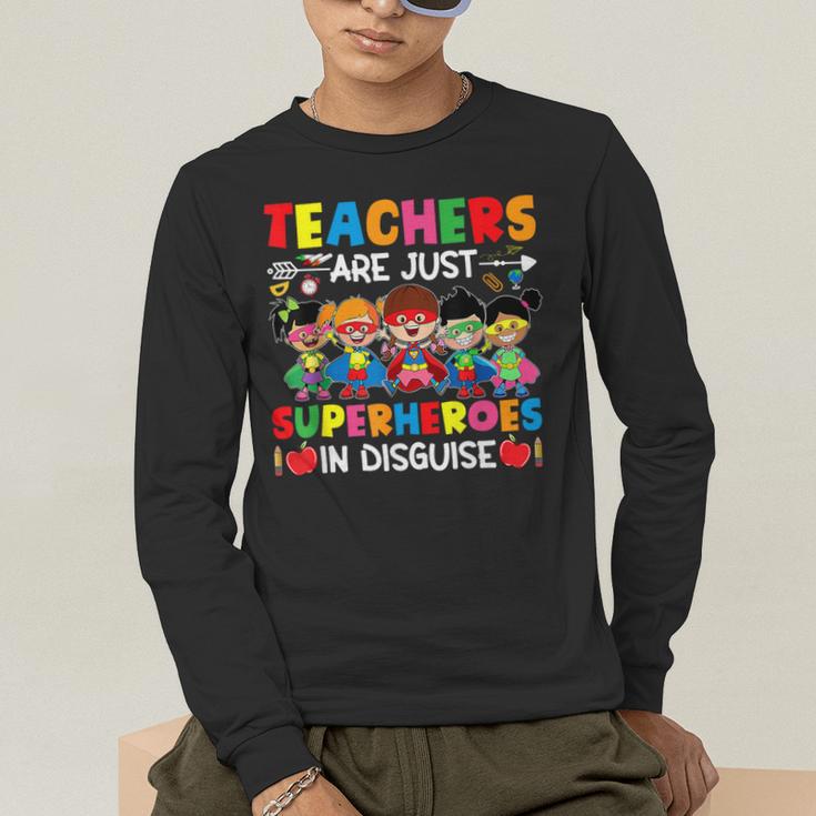 Teachers Are Just Superheroes In Disguise Back To School Men's Long Sleeve T-Shirt, funny gift Teachers Are Just Superheroes In Disguise Back To School Men's Long Sleeve T-Shirt, funny gift
