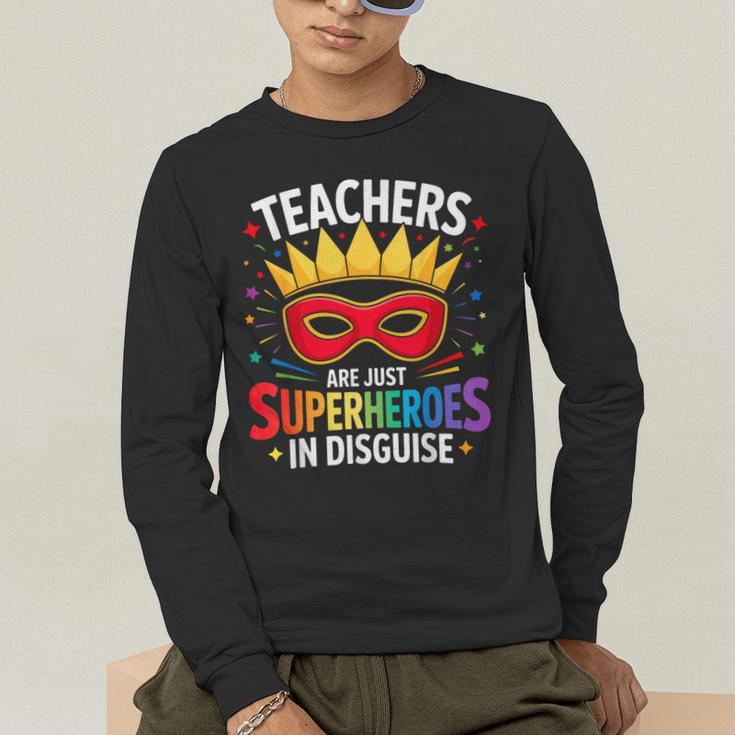 Teachers Are Just Superheroes In Disguise Fun Back To School Men's Long Sleeve T-Shirt, funny gift Teachers Are Just Superheroes In Disguise Fun Back To School Men's Long Sleeve T-Shirt, funny gift