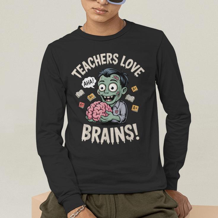 Teachers Love Brains Shirt Men Women Teacher Halloween Men's Long Sleeve T-Shirt, funny gift Teachers Love Brains Shirt Men Women Teacher Halloween Men's Long Sleeve T-Shirt, funny gift