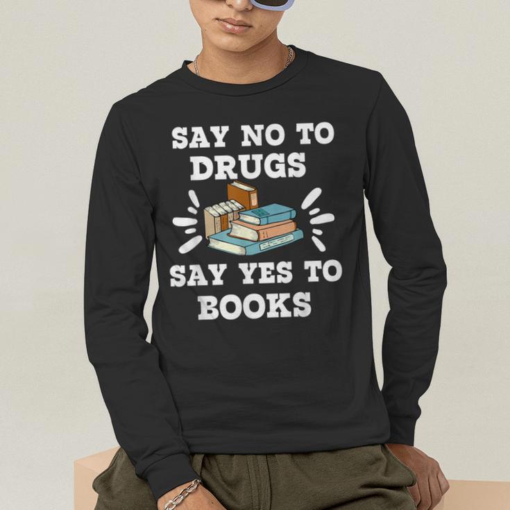 Teachers Red Ribbon Week Say No To Drugs Say Yes To Books Men's Long Sleeve T-Shirt, funny gift Teachers Red Ribbon Week Say No To Drugs Say Yes To Books Men's Long Sleeve T-Shirt, funny gift