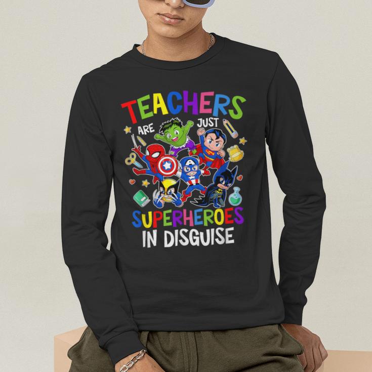 Teachers Are Superheroes Back To School Men's Long Sleeve T-Shirt, funny gift Teachers Are Superheroes Back To School Men's Long Sleeve T-Shirt, funny gift