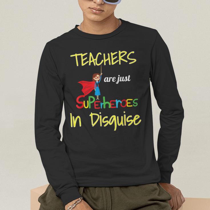 Teachers Are Superheroes First Day School T-Shirt Men's Long Sleeve T-Shirt, funny gift