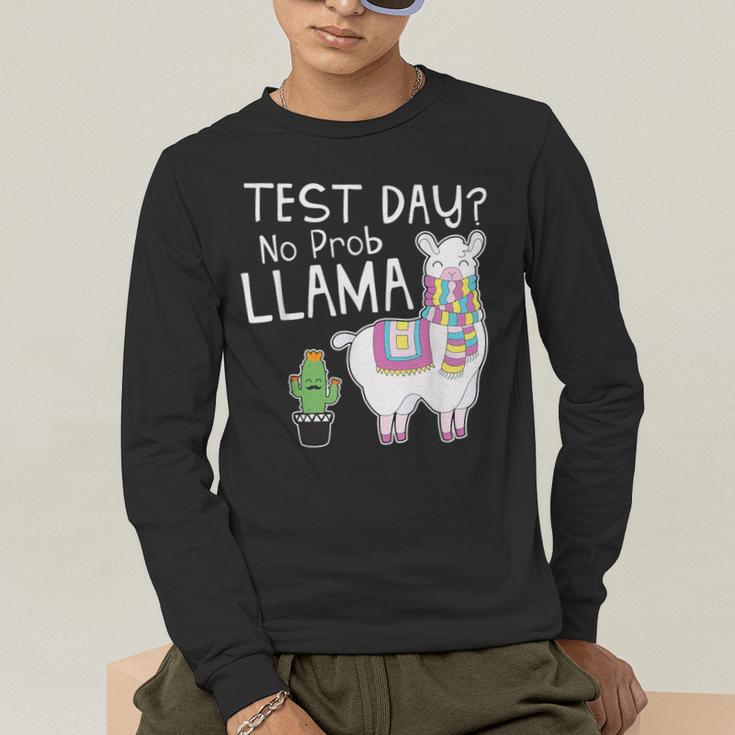 Teachers Testing Day Test Day No Prob Llama Teacher Men's Long Sleeve T-Shirt, funny gift Teachers Testing Day Test Day No Prob Llama Teacher Men's Long Sleeve T-Shirt, funny gift