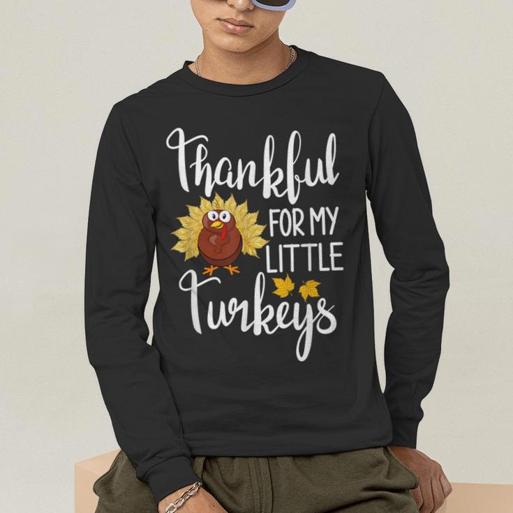 Teachers Thanksgiving Thankful For My Little Turkeys Men's Long Sleeve T-Shirt, funny gift Teachers Thanksgiving Thankful For My Little Turkeys Men's Long Sleeve T-Shirt, funny gift