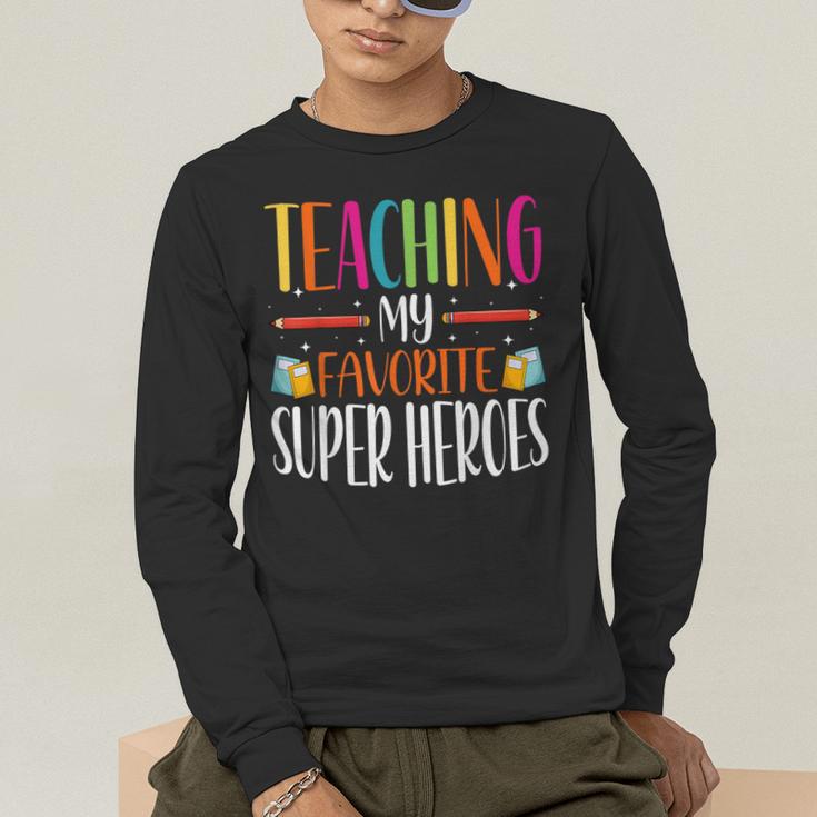 Teaching My Favorite Superheros Men Women SPED Teacher Men's Long Sleeve T-Shirt, funny gift