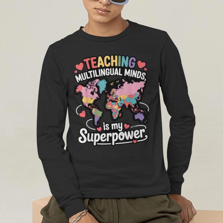 Teaching Multilingual Minds Learners English ESL Teacher Men's Long Sleeve T-Shirt, funny gift Teaching Multilingual Minds Learners English ESL Teacher Men's Long Sleeve T-Shirt, funny gift