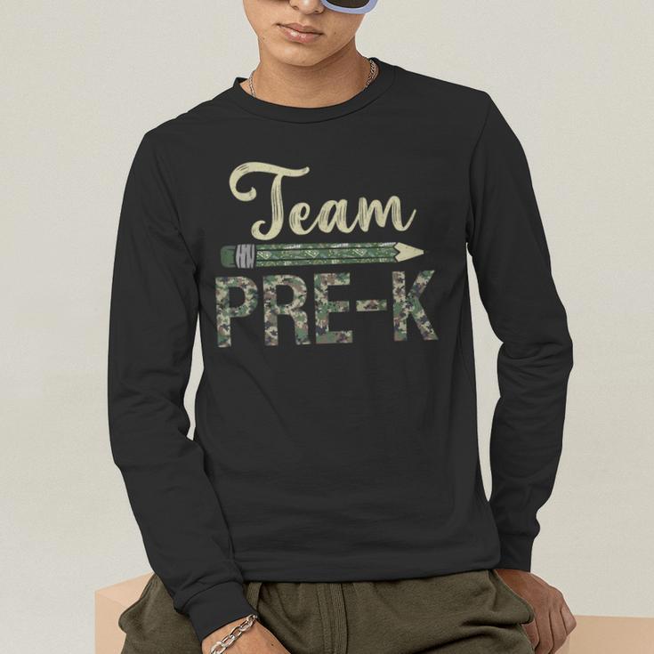 Team Pre-K Camo Pre-K Teacher Camouflage Men's Long Sleeve T-Shirt, funny gift Team Pre-K Camo Pre-K Teacher Camouflage Men's Long Sleeve T-Shirt, funny gift
