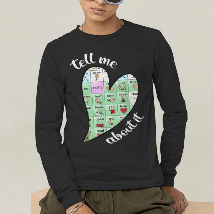 Tell Me About It Speech Pathology Aac Sped Teacher Men's Long Sleeve T-Shirt, funny gift Tell Me About It Speech Pathology Aac Sped Teacher Men's Long Sleeve T-Shirt, funny gift