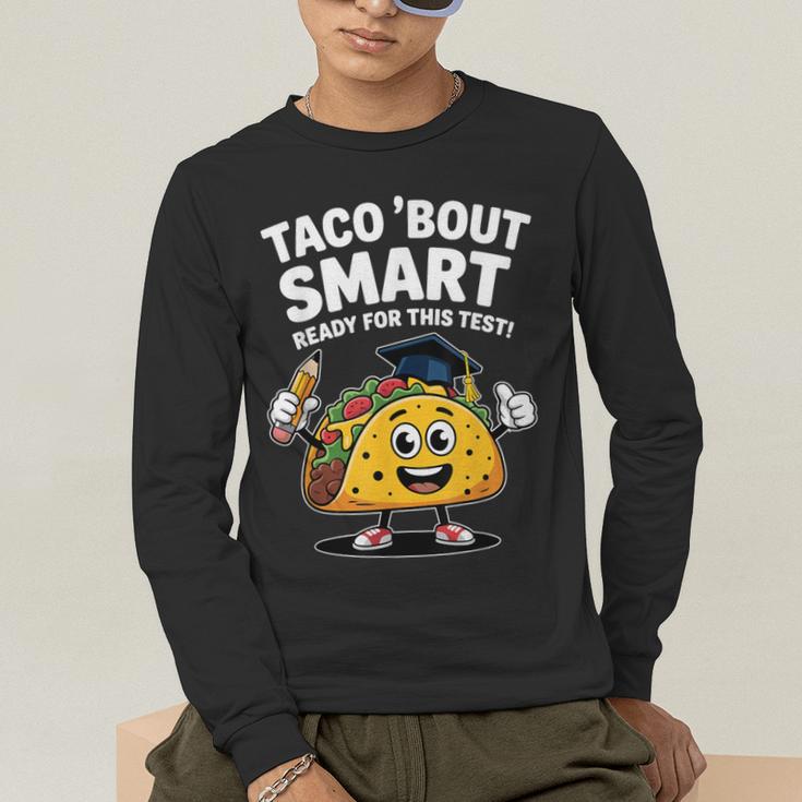 Test Day Teacher Shirt Motivational Testing Day Taco Testing Men's Long Sleeve T-Shirt, funny gift
