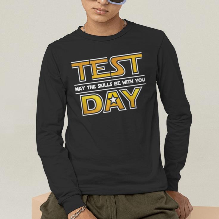 Test Day Testing May The Skills Be With You School Teacher Men's Long Sleeve T-Shirt, funny gift Test Day Testing May The Skills Be With You School Teacher Men's Long Sleeve T-Shirt, funny gift
