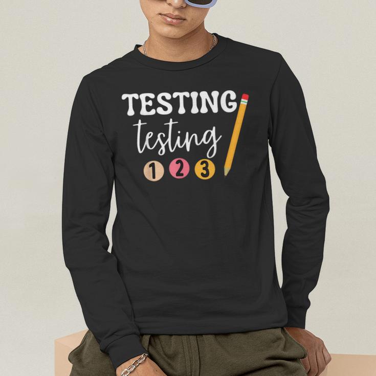 Testing Testing 123 Cute Math Teacher Student Test Day Men Women Girls Kids Men's Long Sleeve T-Shirt, funny gift Testing Testing 123 Cute Math Teacher Student Test Day Men Women Girls Kids Men's Long Sleeve T-Shirt, funny gift