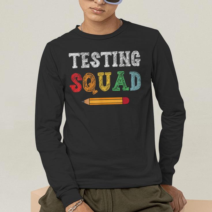 Testing Squad Costume Test Day Teacher Student School Men's Long Sleeve T-Shirt, funny gift Testing Squad Costume Test Day Teacher Student School Men's Long Sleeve T-Shirt, funny gift