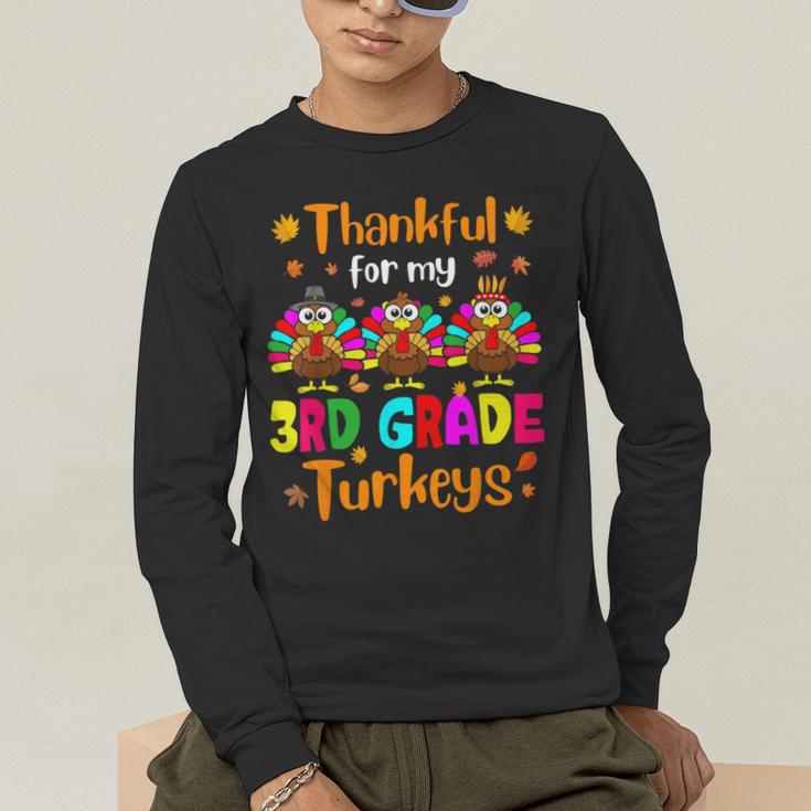 Thankful For My 3rd Grade Turkeys Thanksgiving Teacher Kids Men's Long Sleeve T-Shirt, funny gift Thankful For My 3rd Grade Turkeys Thanksgiving Teacher Kids Men's Long Sleeve T-Shirt, funny gift