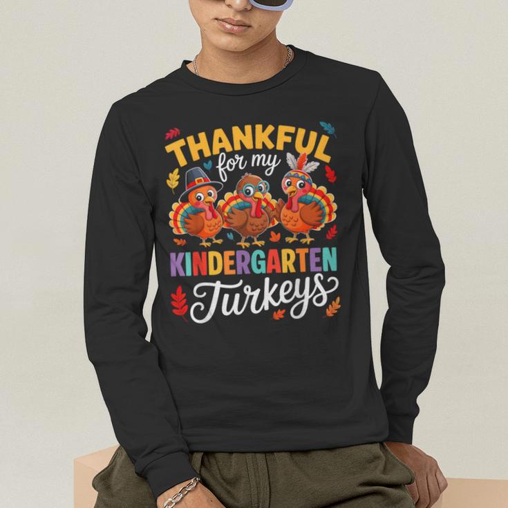Thankful For My Kindergarten Turkeys Thanksgiving Teacher Men's Long Sleeve T-Shirt, funny gift Thankful For My Kindergarten Turkeys Thanksgiving Teacher Men's Long Sleeve T-Shirt, funny gift