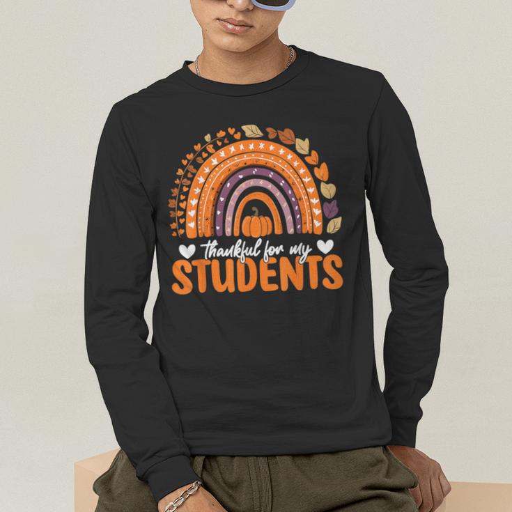 Thankful For My Students Teacher Thanksgiving School Fall Men's Long Sleeve T-Shirt, funny gift Thankful For My Students Teacher Thanksgiving School Fall Men's Long Sleeve T-Shirt, funny gift