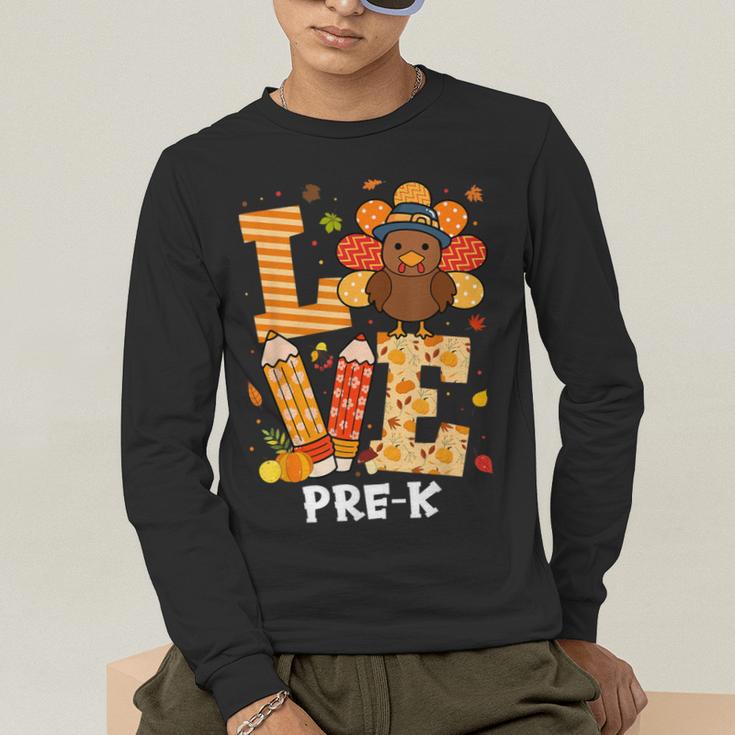Thanksgiving Love Pre-K Teacher Turkey Autumn Fall For Men Women Girls Kids Men's Long Sleeve T-Shirt, funny gift Thanksgiving Love Pre-K Teacher Turkey Autumn Fall For Men Women Girls Kids Men's Long Sleeve T-Shirt, funny gift