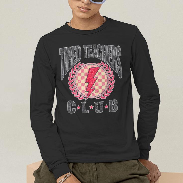 Tired Teachers Club Study Lover School Apparel Men's Long Sleeve T-Shirt, funny gift Tired Teachers Club Study Lover School Apparel Men's Long Sleeve T-Shirt, funny gift