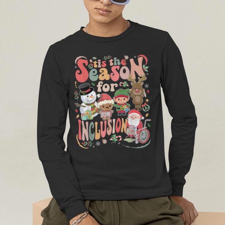 Tis The Season For Inclusion Christmas Sped Teacher Men's Long Sleeve T-Shirt, funny gift
