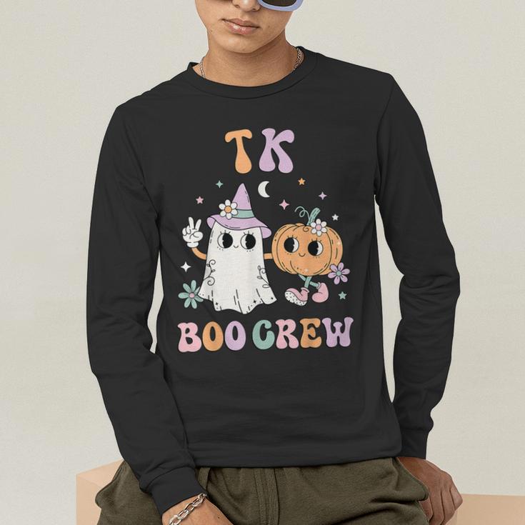 TK Boo Crew Retro Groovy Halloween Floral Ghost TK Teacher Men Women Kids Men's Long Sleeve T-Shirt, funny gift TK Boo Crew Retro Groovy Halloween Floral Ghost TK Teacher Men Women Kids Men's Long Sleeve T-Shirt, funny gift