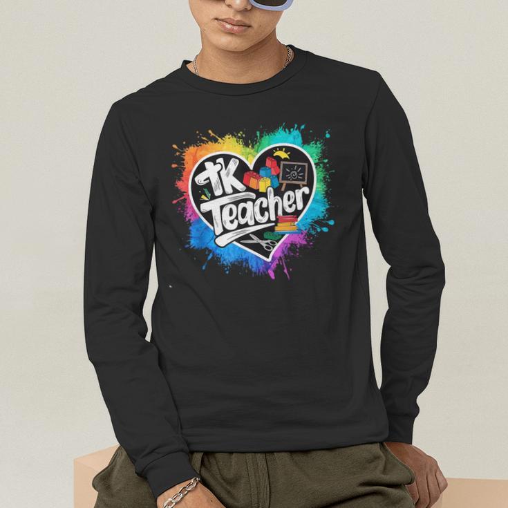 TK Teacher Transitional Kindergarten Heart Back To School Men's Long Sleeve T-Shirt, funny gift TK Teacher Transitional Kindergarten Heart Back To School Men's Long Sleeve T-Shirt, funny gift